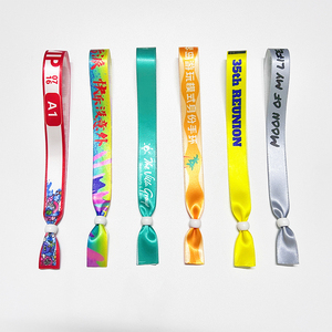 Manufacturer Wholesale Custom Cheap Festival Polyester Bracelet Sublimation Blank Fabric Woven Wristband With Plastic Clasp