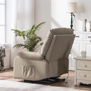 Sillón Reclinable Eléctrico con Masaje, Doble Calefacción y Reposacabezas Ajustable para <span class=keywords><strong>Personas</strong></span> Altas y Mayores, en Cuero Sintético - Product Image 4