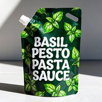 Pochette souple personnalisée avec bec verseur et bouchon pour jus de fruits, purée de fruits et aliments pour bébés – Sachet plastique à fond plat