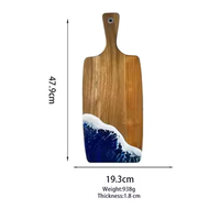Nouveaux gadgets de cuisine 2026 : Planche à découper en résine et bois, pratique et unique, avec poignée confortable pour accessoires de couteaux de cuisine