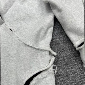<span class=keywords><strong>Pantaloni</strong></span> da jogging in cotone 500gsm lavati Vintage Premium personalizzati grigio chiaro con applicazioni a scatto - Product Image 5