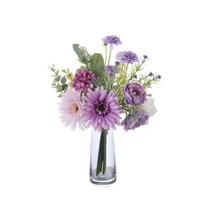 Bouquet de fleurs artificielles Yuanxiao, violet, rose, blanc, en tissu tissé plastique, décoration intérieure, accessoires de mariage CF01399 - Product Image 5