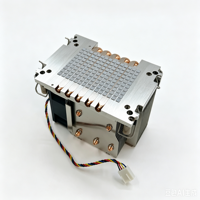 Refroidisseur de processeur de serveur 300W avec 5 caloducs en cuivre, base en cuivre 2U, ailettes en aluminium, 113x80x66.3mm, OEM ODM, MOQ 1 pièce