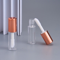 Wadah tabung Lipgloss dan Lipstik Mini warna emas mawar kualitas tinggi tempat minyak bibir sampel botol kosmetik plastik transparan