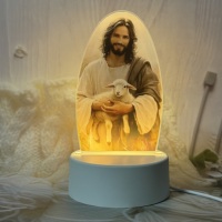 Chaude Jésus Vierge Marie Sauveur Lumière Chaude 3D UV Impression Acrylique LED Veilleuse Églises Chambre Meilleur Cadeau Lampe Religieuse