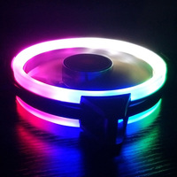 Ventilateur de boîtier silencieux à roulement fluide 120 mm, coloré, avec LED lumineuses, 4 broches, pour ordinateur de bureau, OEM ODM