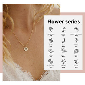 Colliers pendentifs <span class=keywords><strong>en</strong></span> acier inoxydable 316L, plante feuille Cactus tournesol Rose lys naissance fleur gravé disque 9MM - Product Image 2