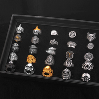 Großhandel Europäische und Amerikanische Vintage Herrenringe Zahn-Totenkopf-Form Edelstahlringe