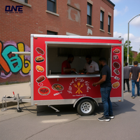 Mini remorque de nourriture carrée de 3m remorque de crème glacée camion de nourriture mobile chariot de nourriture de restaurant remorque de tacos rapides avec équipement de cuisine