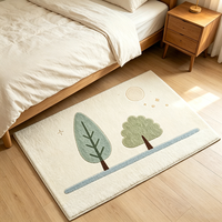 Maßgefertigter Moderner Flauschiger Teppich Weicher Kaschmir-Teppich mit Weihnachtsmuster Rutschfester Waschbarer Bettvorleger für Schlafzimmer