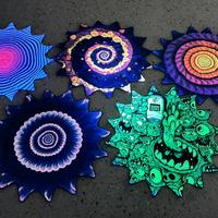 Foulard carré de danse Halay, tissu de spinning personnalisé, motif étoile Dapo, réactif aux UV, motif géométrique, en polyester, style fête