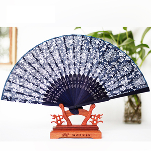 Color <span class=keywords><strong>Chino</strong></span>/Floral patrón al azar orquídea tela de bambú ventilador de bolsillo <span class=keywords><strong>casa</strong></span> decoración artesanal suministros - Product Image 4