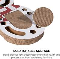 NOUVEAU Jouet pour chat 3-en-1 moderne et écologique en carton ondulé avec piste à gratter et herbe à chat pour chats d'intérieur - Carton durable antidérapant
