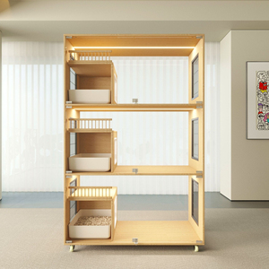 Massivholz Isolierter Moderner Katzenkäfig Ausstellungsraum Mehrstöckiges Wohnzimmer Zuchtbett Winter Multifunktional - Product Image 5