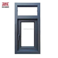 Ventana Abatible Horizontal Moderna de Aleación de Aluminio con Doble Acristalamiento de Vidrio Templado y Persiana de Acero Inoxidable para Baño