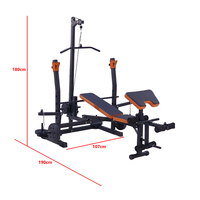 Bangku Angkat Beban Lipat dan Dapat Disesuaikan dengan Rak Barbell, Lat Pulldown, Preacher Curl Bench, dan Bench Press untuk Home Gym Grosir
