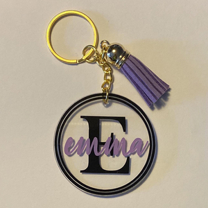 Portachiavi in plastica trasparente alla moda con forma personalizzata stampa in bianco e acrilico trasparente portachiavi portachiavi con nappa - Product Image 4