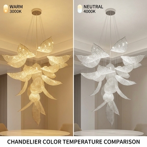 Lampadario LED di Lusso Personalizzato a Forma di Farfalla in Cristallo, Luce Bianca Calda, Colore Personalizzabile, Dimmerabile, Garanzia di 2 Anni, Alto CRI 90 per Casa - Product Image 5