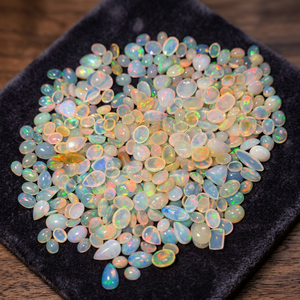 Natural Ethiopian Opal Rounds Cabochons Cut Multi Fire Play <b>Colour</b> Loose Gemstone Both Sided Jewelry Making W.A.GEMS Third Party - Product Image 2