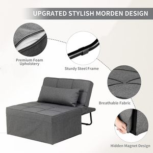 Modern Multi-functional Metal Modular Living Room Furniture Cross-Border Home Furniture Folding <strong>Single</strong> Lunch Recliner Sofa <strong>Bed</strong> - Product Image 6