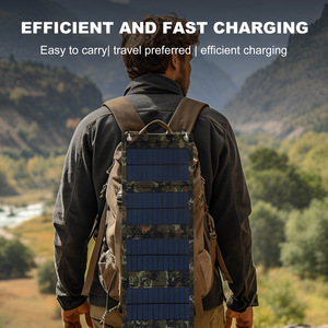 60W Mini Outdoor <b>Solar</b> Charger, <b>Foldable</b> Monocrystalline Silicon <b>Panel</b> with USB 5V Output for Camping Backpacking Mobile Power S - Product Image 3