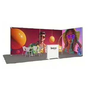 Stand d'exposition portable imprimé avec éclairage <span class=keywords><strong>LED</strong></span> SEG pour salons professionnels |   Stand d'exposition |   Stand personnalisé - Product Image 3