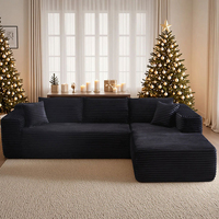 Modernes Modulares Samt-Ecksofa-Set mit Dreisitzer-Schlafsofa für Villen