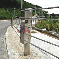 Système de barrière à câbles flexibles en acier galvanisé haute résistance, réflecteur de qualité diamant MASH TL1-3, protection absorbant l'énergie des impacts