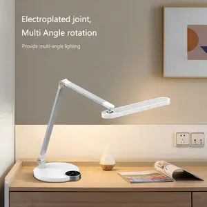주최자 기본 유형 C 포트 책상 램프 침대 옆 장식 Led 간단한 스테이션 테이블 램프와 무선 충전