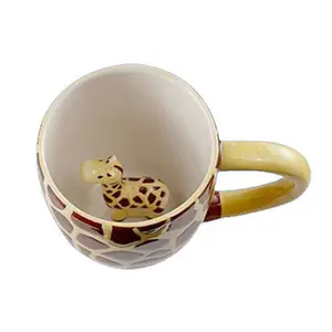 custom ceramic hidden animal mug porcelain surprise giraffe coffee mug