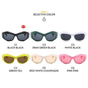 Lunettes de soleil Cyberpunk Y2K pour hommes, mode 2022, lunettes de sport surdimensionnées, lunettes de soleil œil de chat pour femmes - Product Image 6