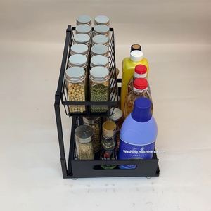 Estante Multiusos de 2 Niveles para Platos, Plegable, Diseño Moderno, Organizador Metálico Deslizable para Fregadero, Cesta de Alambre para Almacenamiento en Cocina - Product Image 4