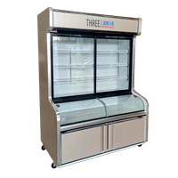 Vitrine Réfrigérée de Supermarché avec Porte en Verre, Réfrigérateur pour Fruits et Légumes, Congélateur Commercial Vertical