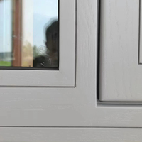 Fenêtre résidentielle à profil mince standard personnalisé Fenêtres à battant en bois plaqué aluminium haute performance