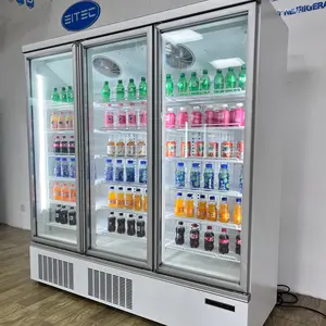 Refrigerador remoto comercial de ahorro de energía, refrigerador de exhibición de congelador para supermercado
