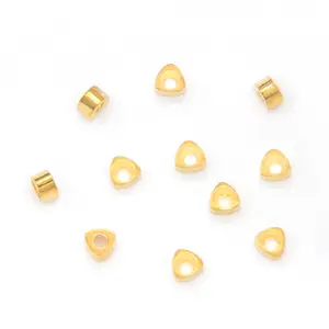 2404 Copper plated 18K gold triangle broken silver bead 14K package color preserving geometric loose diy jewelry