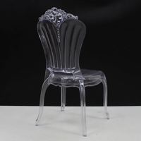Chaise transparente de qualité commerciale en cristal, style minimaliste moderne, pour hôtel, banquet, salle à manger, ou comme chaise de maquillage