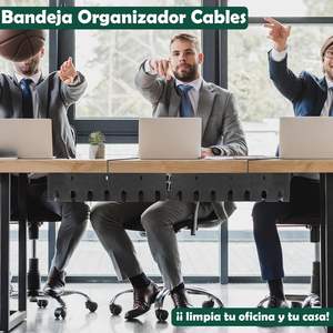 Plateau De Gestion De Câbles Revêtu De Poudre En Acier Au Carbone Oududianzi Capacité De 5kg Support De Bureau Pour La Maison/Bureau-Noir - Product Image 4