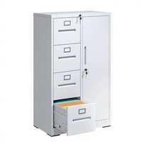 Armoire de classement métallique mobile à 4 tiroirs avec tringle suspendue, autoportante, pour dossiers format légal/lettre, idéale pour le rangement de fichiers à domicile ou au bureau - Vente en gros