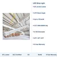 Capteur détachable LED linéaire Batten Light avec 5 ans de garantie Module d'urgence Strip Light