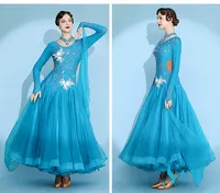 Costume de danse moderne, robe de danse de salon standard, tenue de performance, costume de performance orné de strass, costume de valse