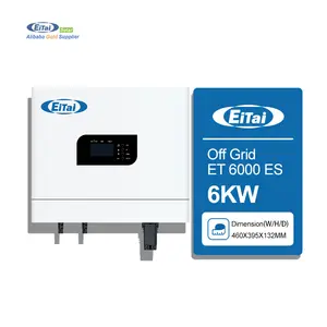 Eitai統合Mppt充電コントローラーソーラー6Kw価格DcAc純粋な正弦波インバーター1相220 V