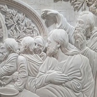 Panneau mural personnalisé de haute qualité en marbre naturel sculpté à la main en pierre naturelle art mural sculpture en marbre mur en marbre décoratif