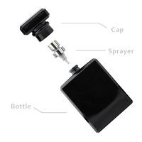 Kustom grosir 30ml 50 Ml 100ml kosong persegi datar mewah Parfum semprot Parfum botol hitam Parfum isi ulang botol kaca