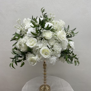 New Arrival Custom Artificial Flower Balls White Rose with greenery for Wedding & Home Decoration - Product Image 1
