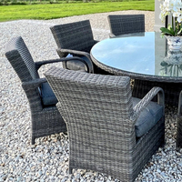 Ensemble de salle à manger de jardin moderne et simple 9 pièces meubles de patio table de démontage de restaurant chaise en rotin pour l'extérieur ensembles de salle à manger en osier pour hôtel