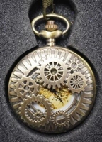 Jam tangan saku hewan Fob liontin rantai kalung pria wanita Vintage perunggu Quartz model campuran