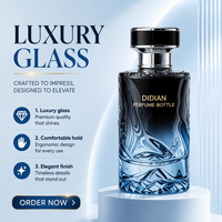Nouvelle Bouteille de Parfum Vide en Verre Rouge Dégradé Personnalisée, Forme Ronde, avec Vaporisateur, 50ml 100ml, Emballage Cylindrique