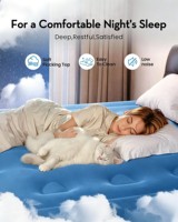 Matelas de camping portable avec pompe intégrée, matelas gonflable, lit pliable à gonflage rapide et confortable