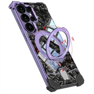 New Marble Texture Magnetic Mobile <b>Phone</b> Cases for Samsung S26 Ultra With 360° <b>Ring</b> Stand Aluminum Alloy Frame Shockproof Cover - Product Image 6